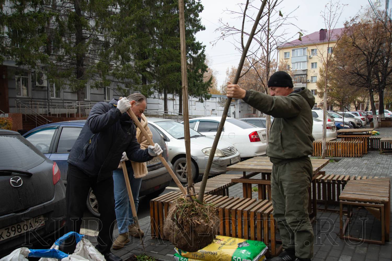 Журналисты и общественники внесли свой вклад в озеленение города.